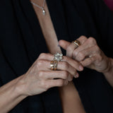 RORA Giant Flower Signet Ring - Sterling Silver + Sleeping Beauty Turquoise