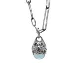 SPERO Pendant  - Silver + Aquamarine