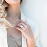 SIGR WATER Ring Stacked with Other Bands for Layered Look