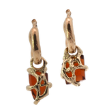 No.91 OOAK Hoop Charm Pair - Hessonite Garnet + 14K Gold