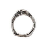 RAVEN Ring No. 092603 - Sterling Silver, Sapphires, Black Diamonds - Size 7