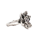 RORA Flower Signet Ring No.01 - Sterling Silver + Sapphires