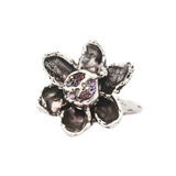 RORA Flower Signet Ring No.03 - Sterling Silver + Sapphires