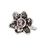 RORA Flower Signet Ring No.02 - Sterling Silver + Sapphires