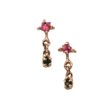 X TEAR Earrings - Pink Spinel, Sapphire - Single or Pair