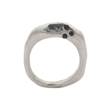 SEEBS Ring No.092607 - Sterling Silver + Black Diamonds