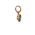 Artisan-Crafted Emerald Charm in Recycled Platinum