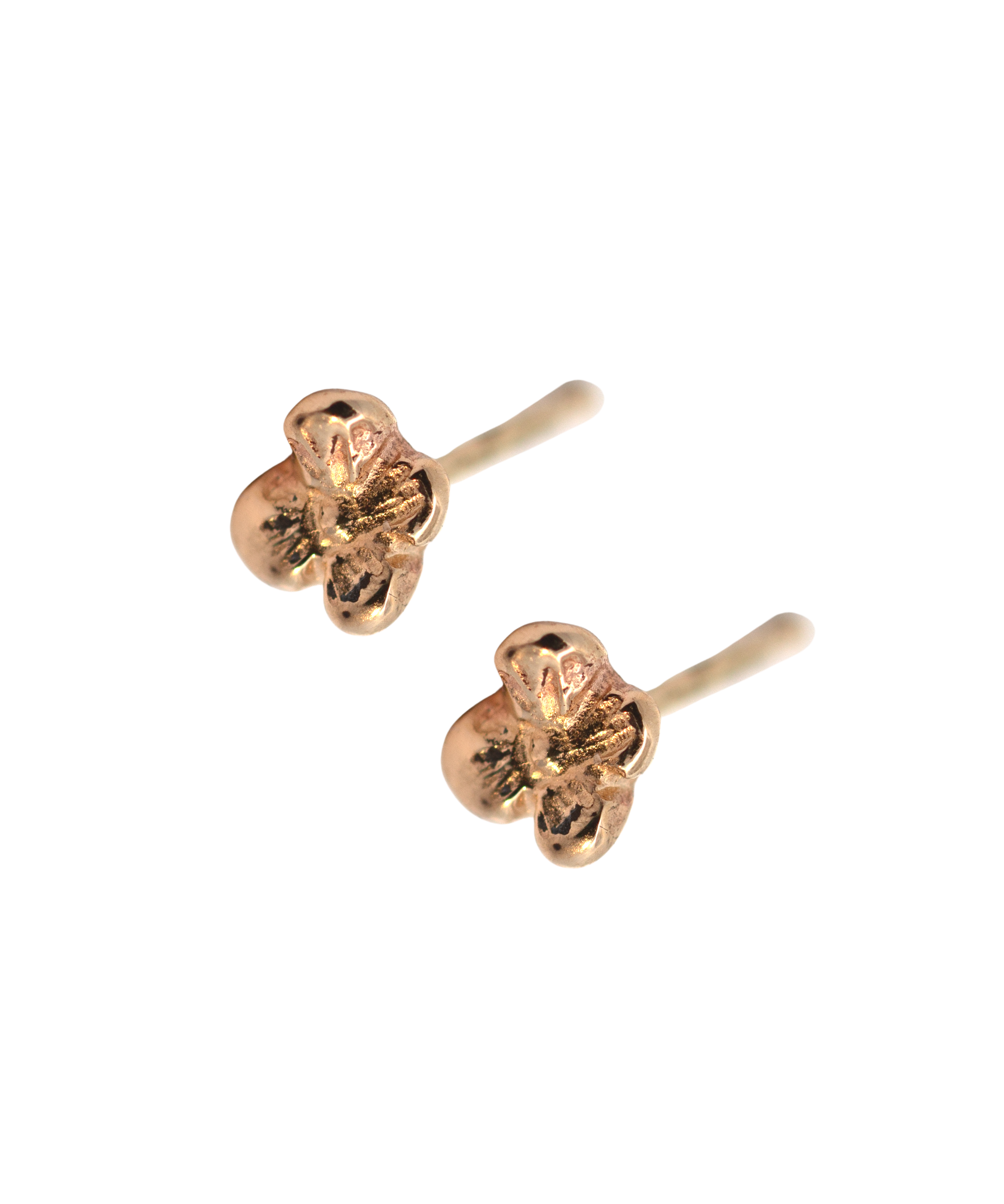 IDUN MINI Stud Earrings side profile view, 14K Fairmined gold