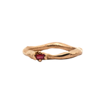 Artisan-Crafted LOTTE Ring in Recycled Platinum with Ruby Accent