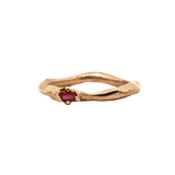 Artisan-Crafted LOTTE Ring in Recycled Platinum with Ruby Accent