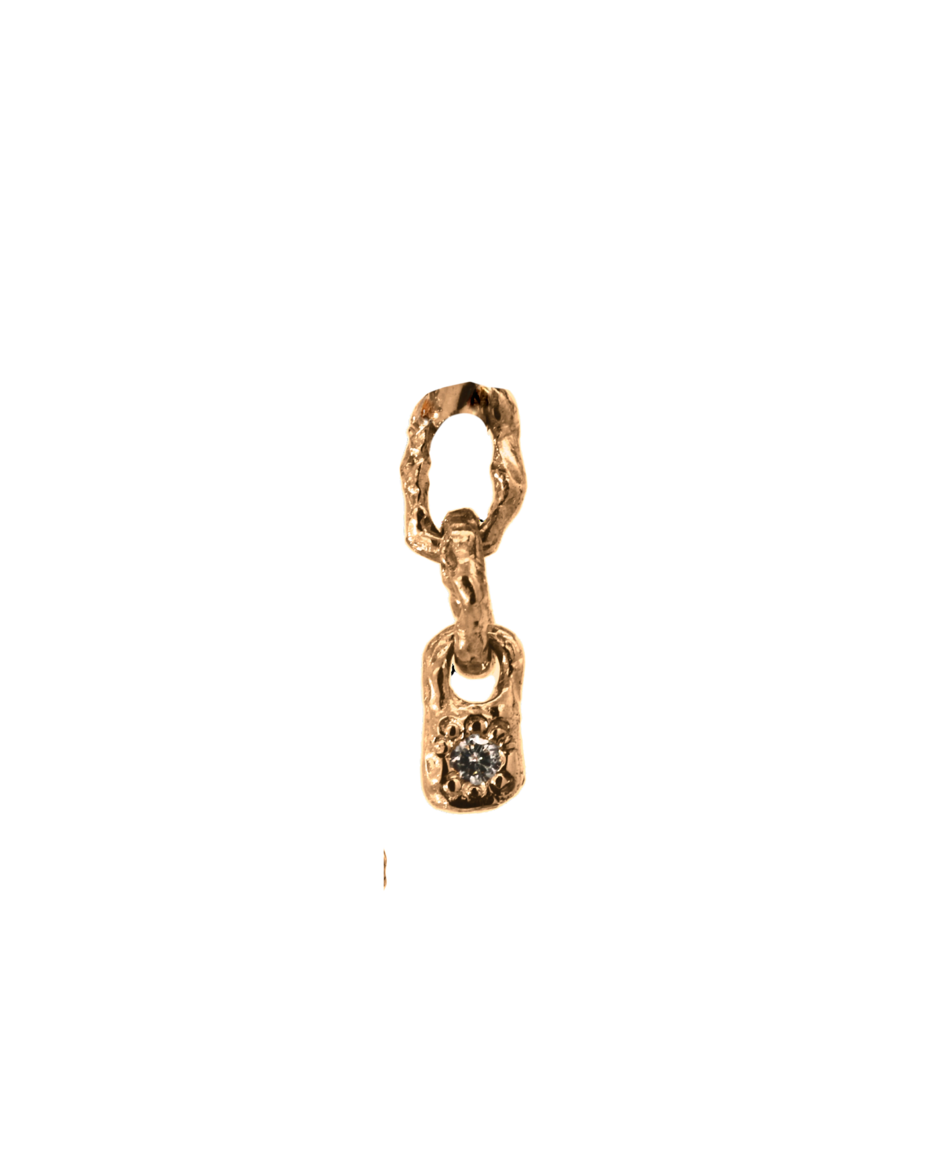 BB Single Hoop Charm in 14K Yellow Fairmined Gold with Diamond Accent