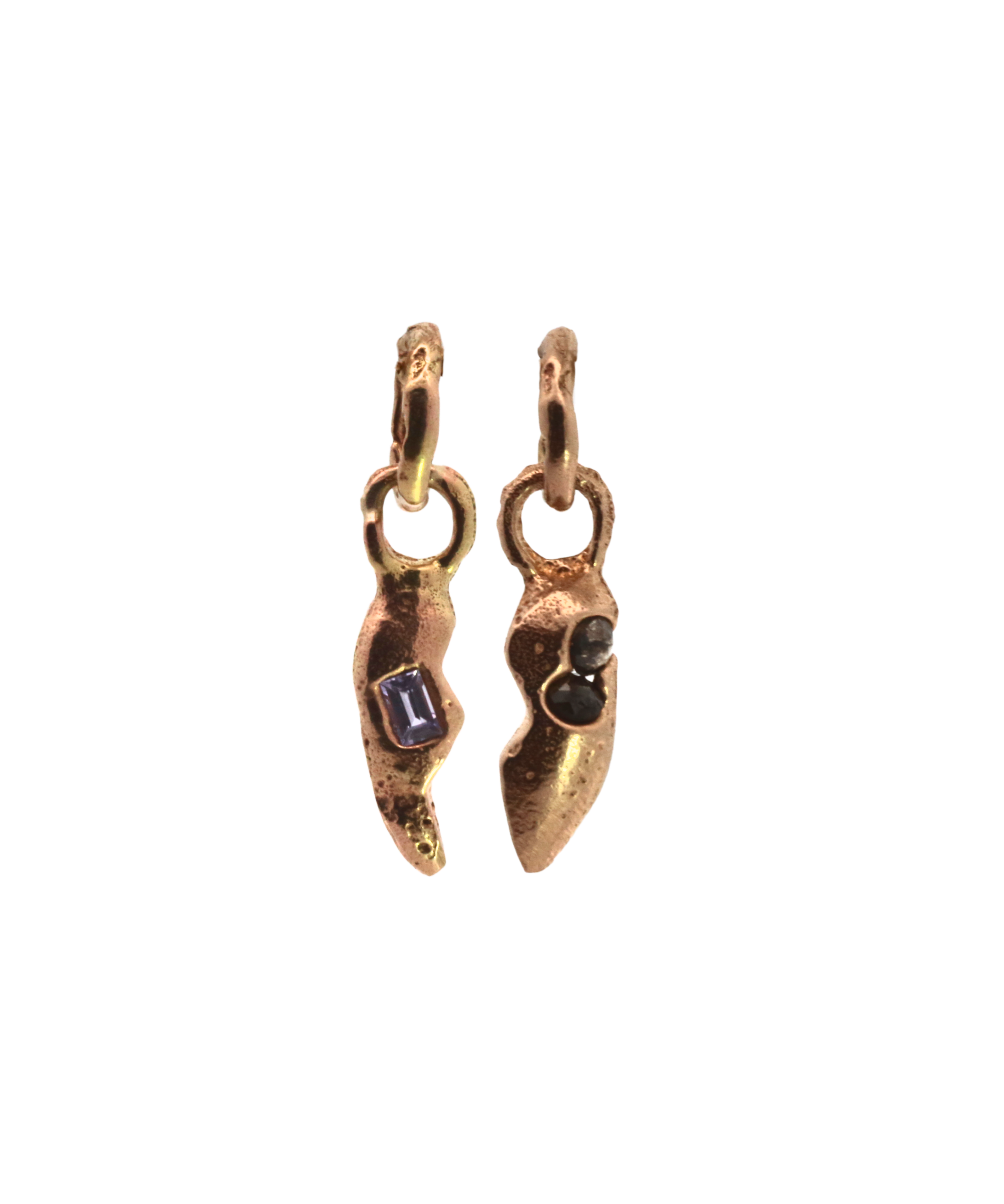 heart charm set best friends gold sapphire diamonds