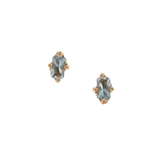 BIRGITTE Stud earring - 14K Gold + Aquamarine