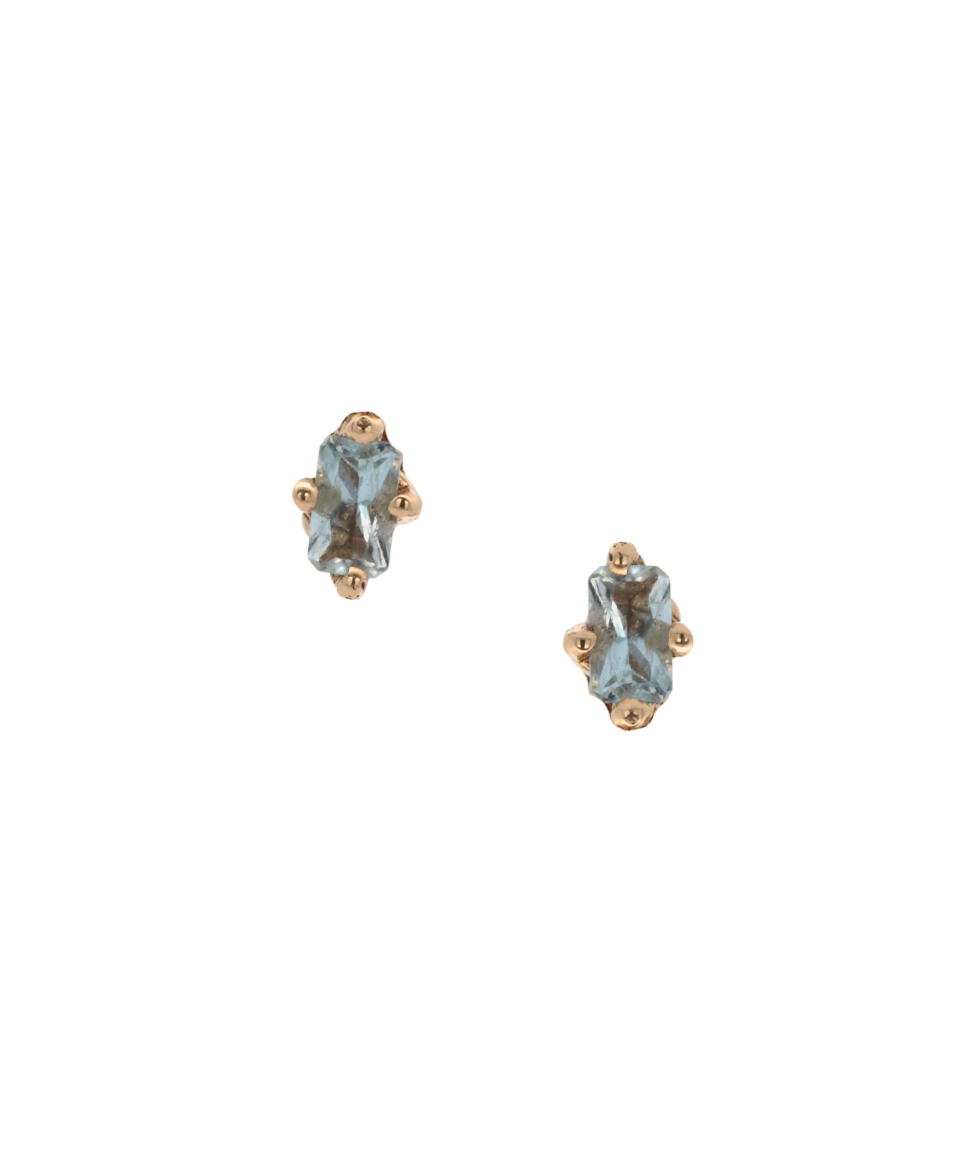BIRGITTE Stud earring worn on ear, 14K Fairmined gold