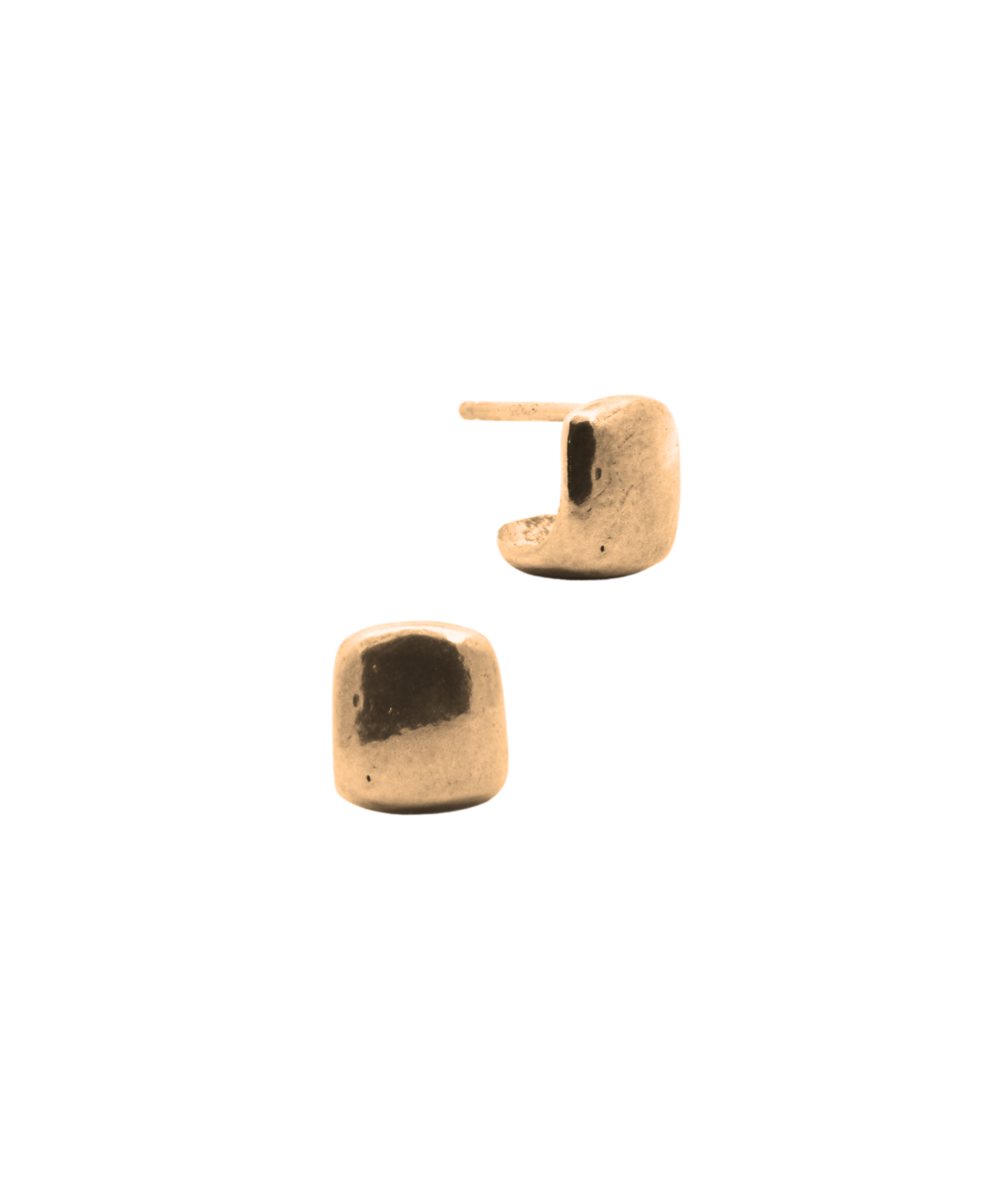 BOX Earrings in 14K Fairmined gold, lost wax cast