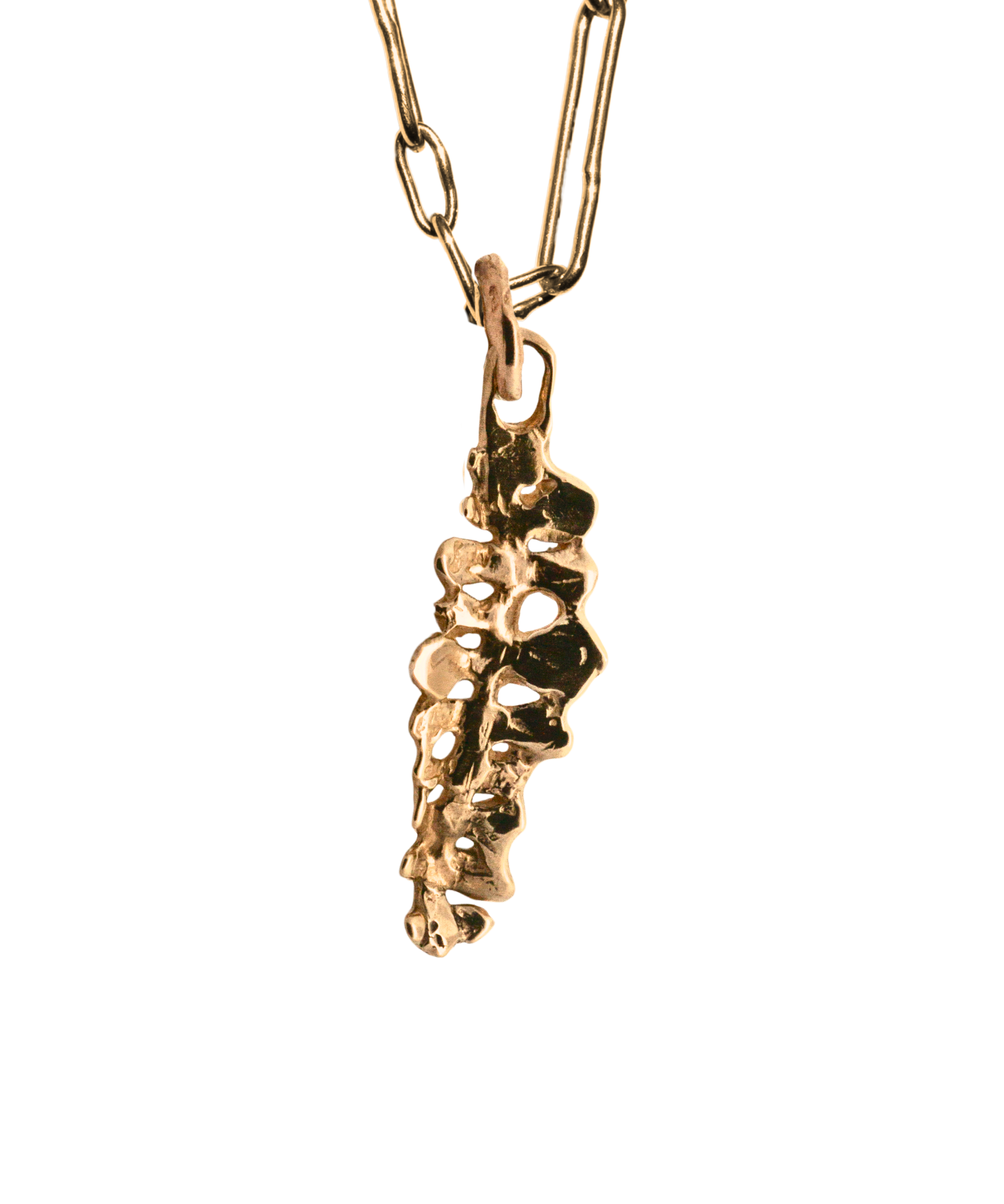 BIG FERN Pendant worn on neck, 14K Fairmined gold