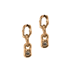 CODY + BB Link Earrings in 14K Yellow Fairmined Gold with Diamond Drops