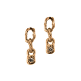 CODY + BB Link Earrings in 14K Yellow Fairmined Gold with Diamond Drops