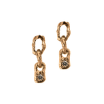 CODY + BB Link Earrings in recycled platinum displayed on white background