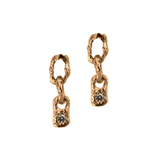 CODY + BB Link Earrings in recycled platinum displayed on white background