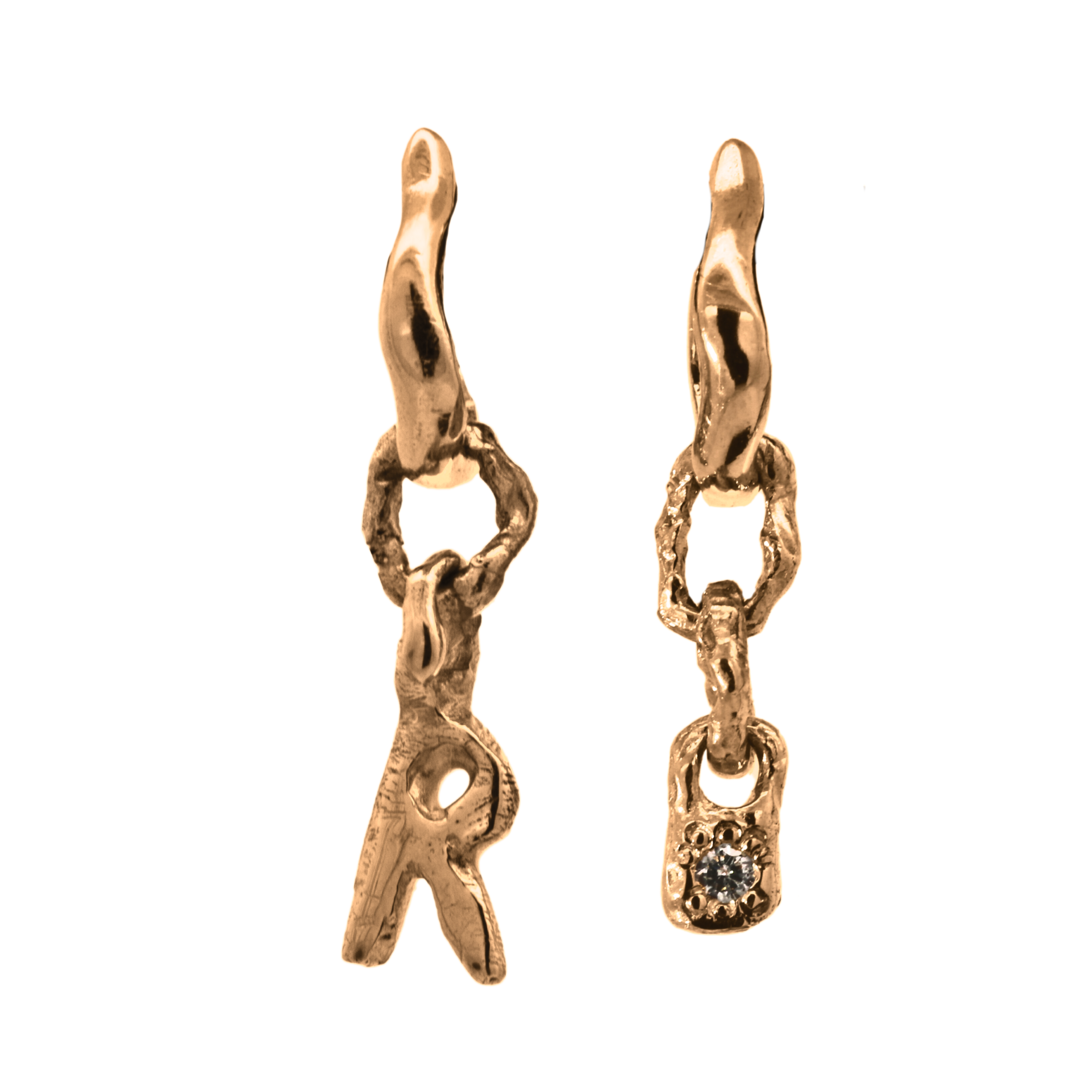 Close-up of Hand-Carved BB Charm with Montana Sapphire