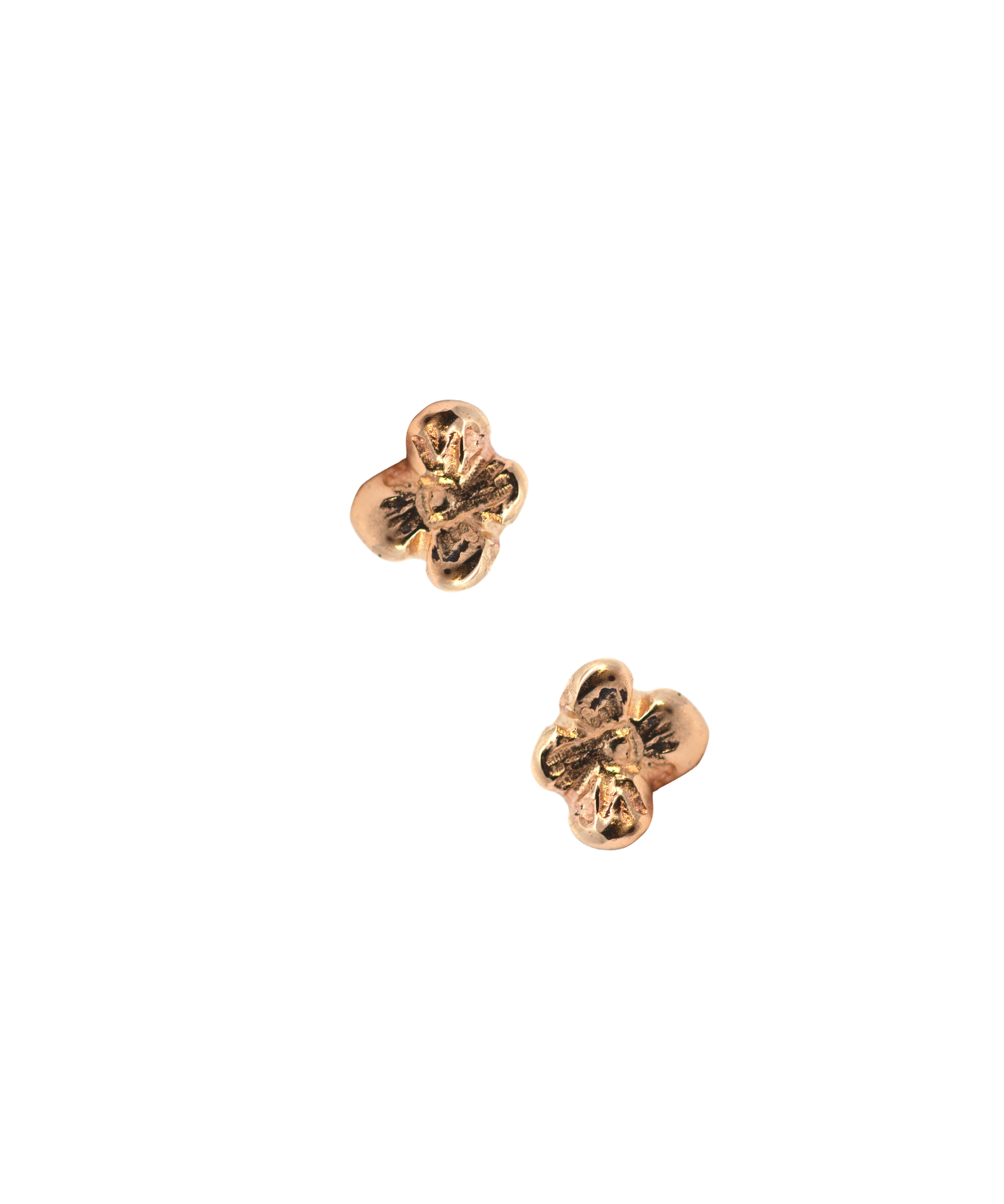 Close-up of Hand-Carved IDUN MINI Stud Earrings Showcasing Textured Finish

