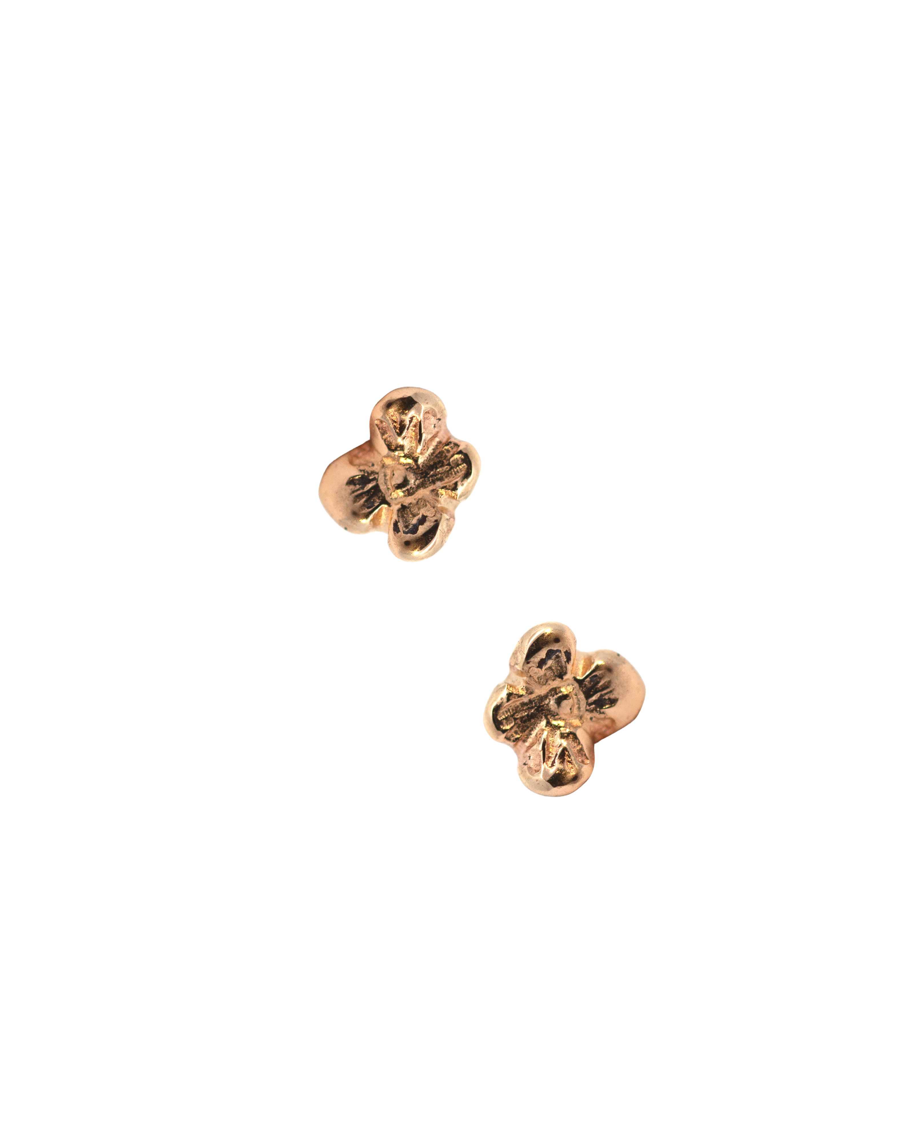 Close-up of Hand-Carved IDUN MINI Stud Earrings Showcasing Textured Finish


