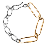 Close-up of Hand-Carved Mixed INGA Link Bracelet Showcasing Sculptural Design
