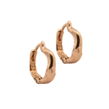 Close-up of Hand-Carved TILDA Huggie Hoops with Sculptural Design