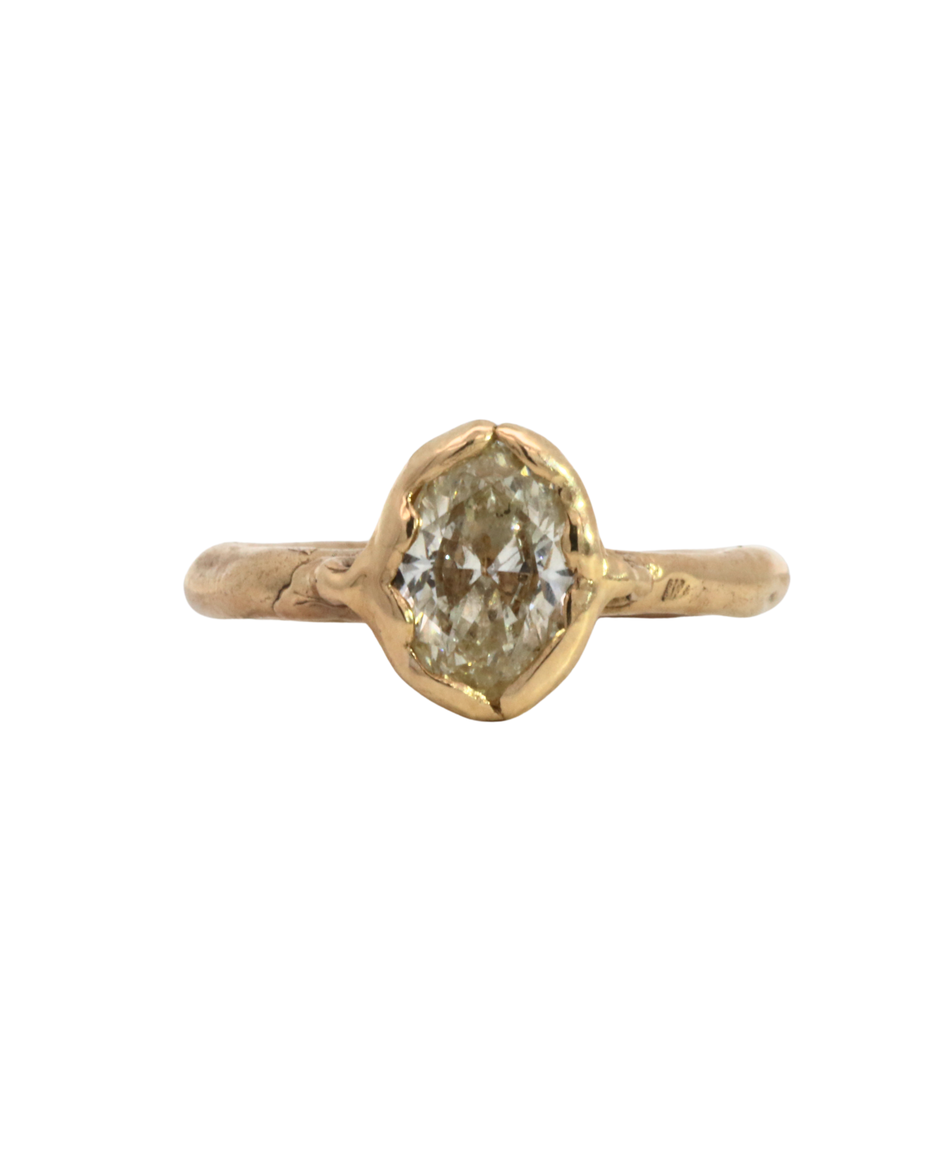 PETAL 1ct. Natural Diamond Engagement Ring 14K Fairmined Gold in 14K Fairmined gold with diamond, lost wax cast