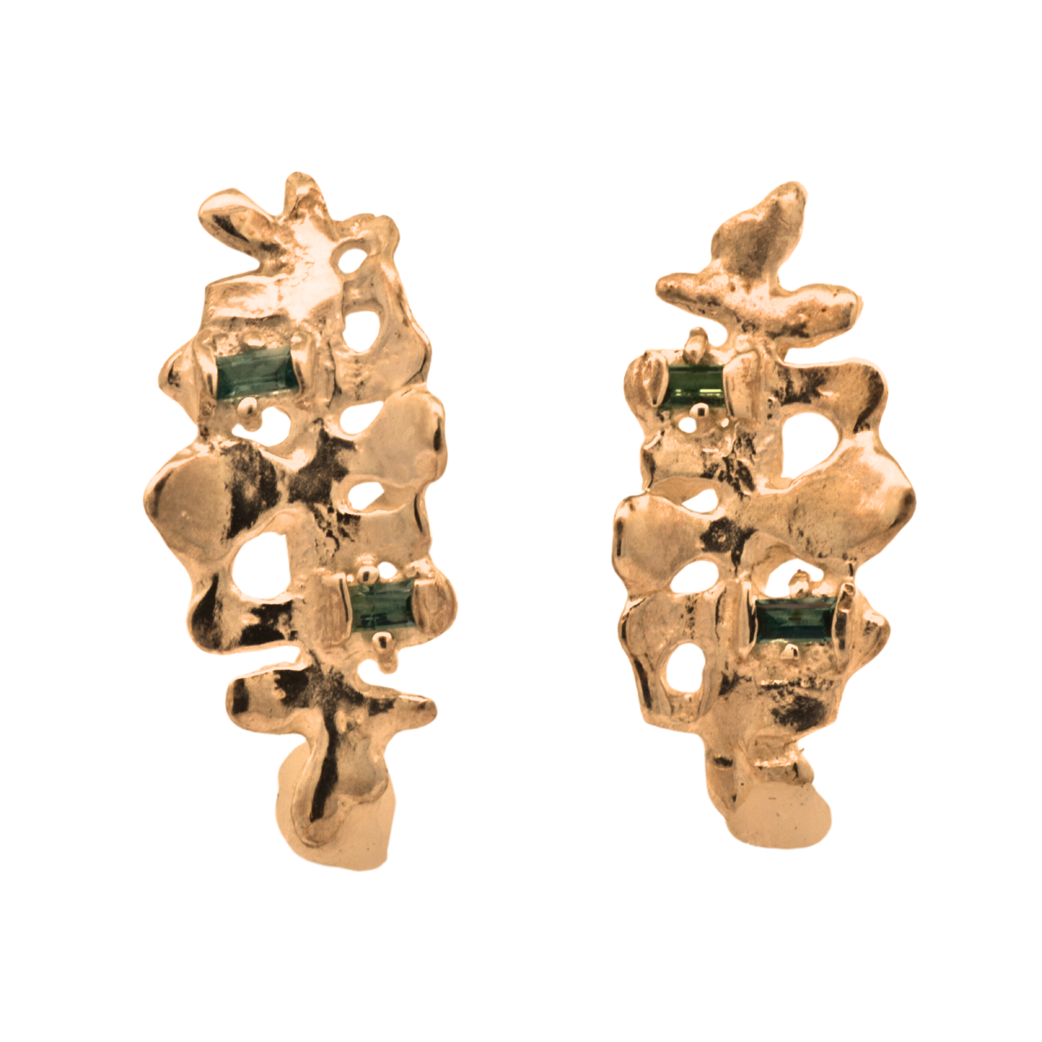 DORTE Drop Earrings in 14K Fairmined Gold with Seafoam Green Tourmalines