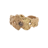 ERNA Ring with Champagne Diamond Round Brilliant 14K Fairmined Gold