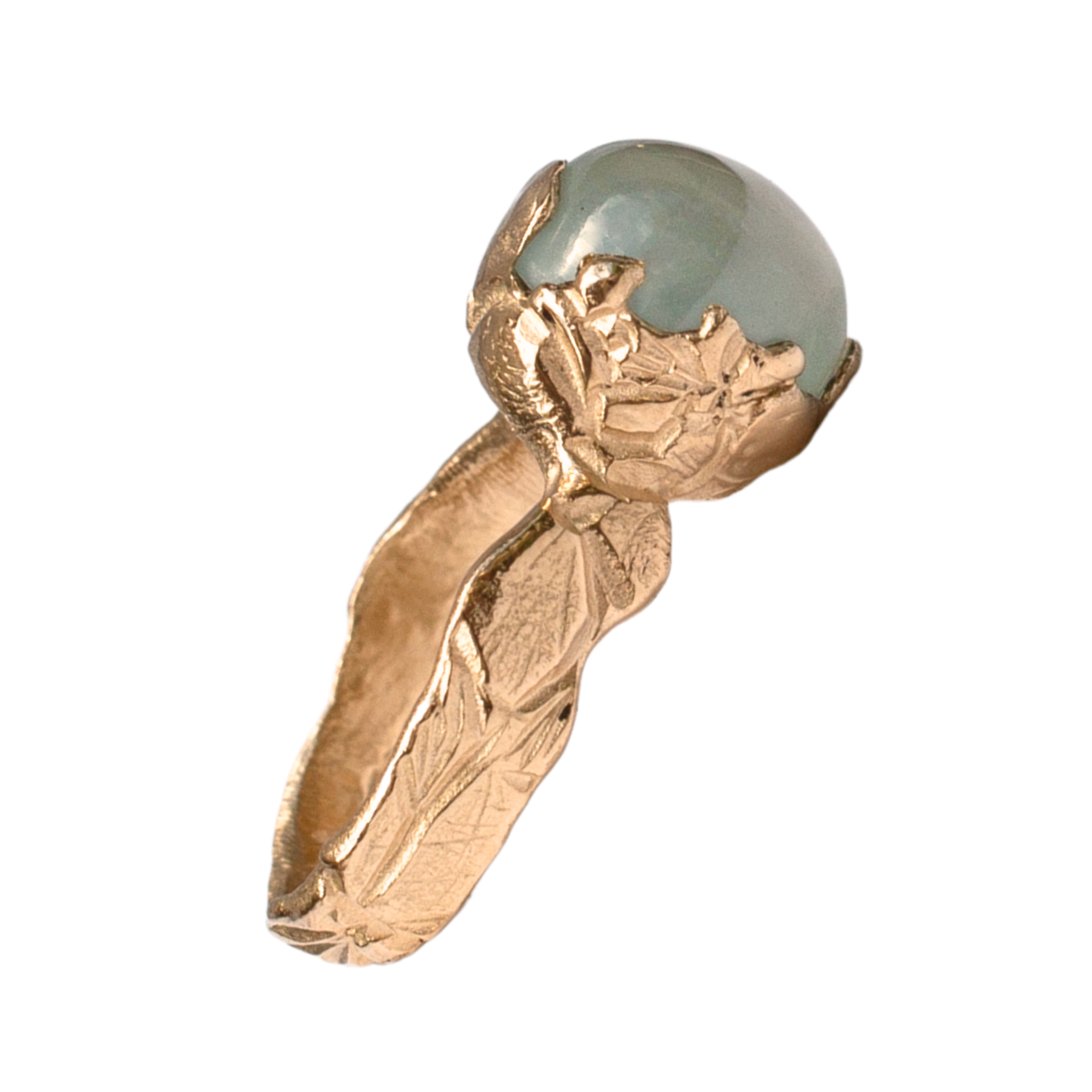 FRIDA Floral Ring in 14K Yellow Gold with Aquamarine Center Stone

