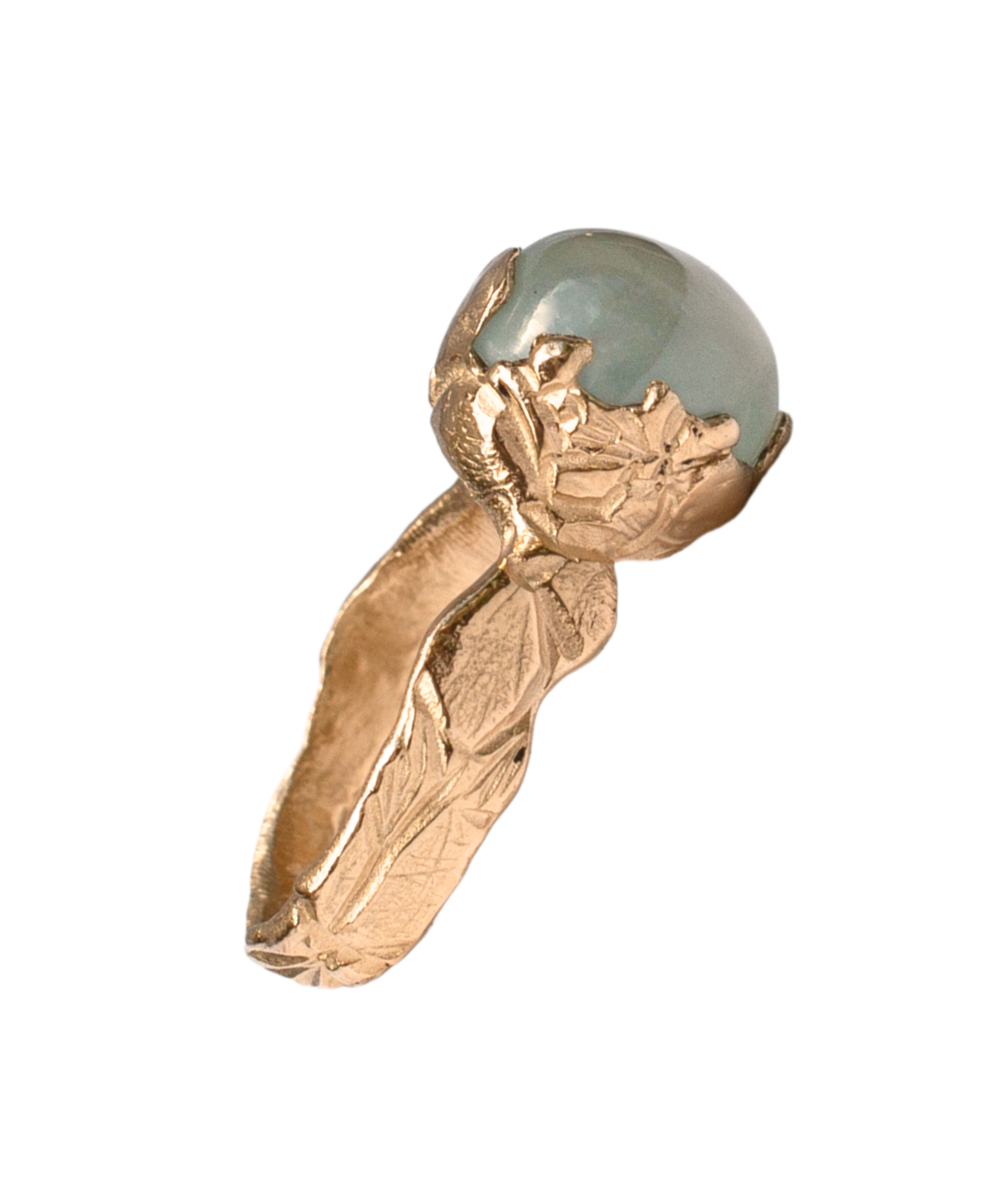 FRIDA Floral Ring in 14K Yellow Gold with Aquamarine Center Stone

