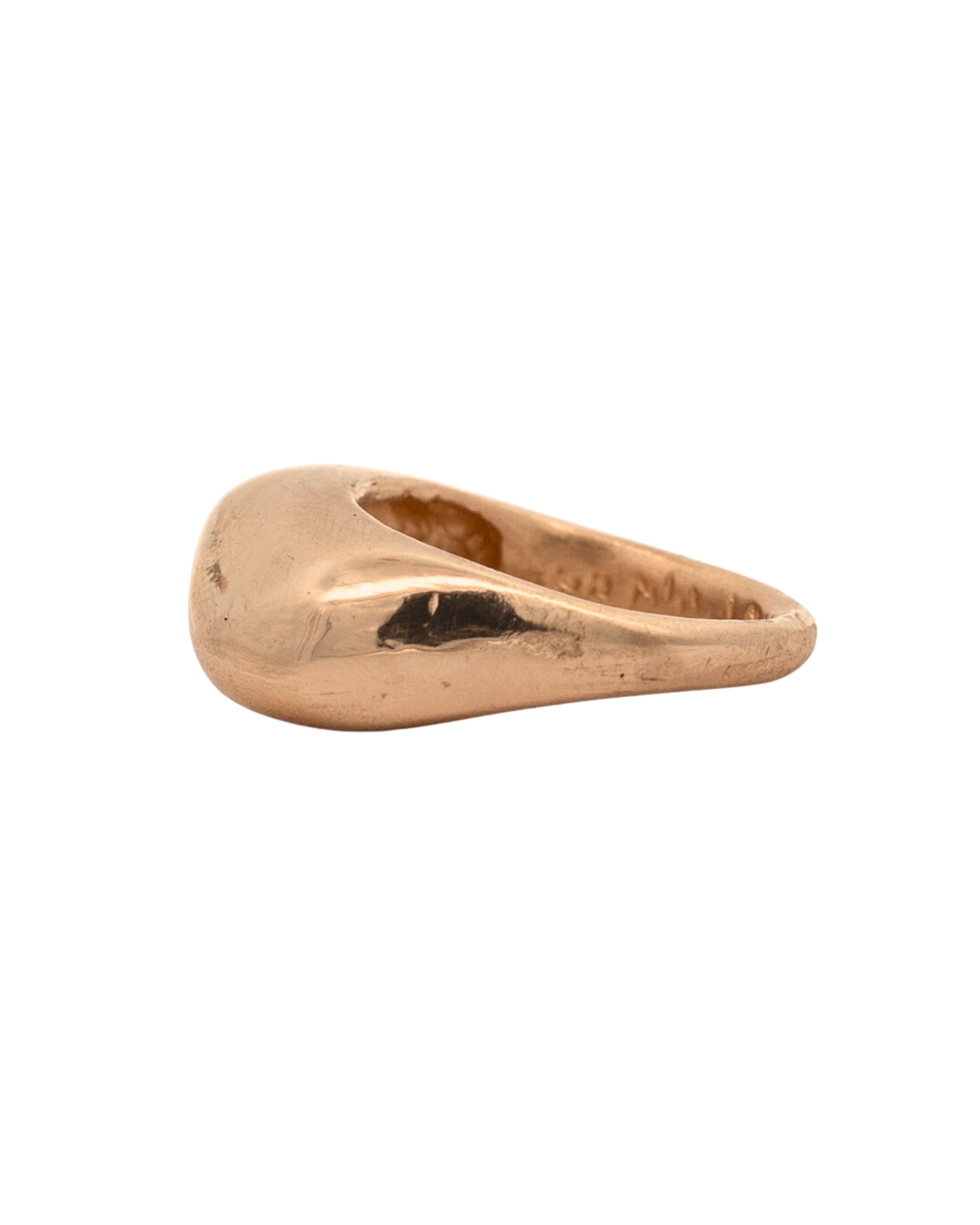 Hand-Carved GLENR Square Dome Ring Showcasing Textured Finish
