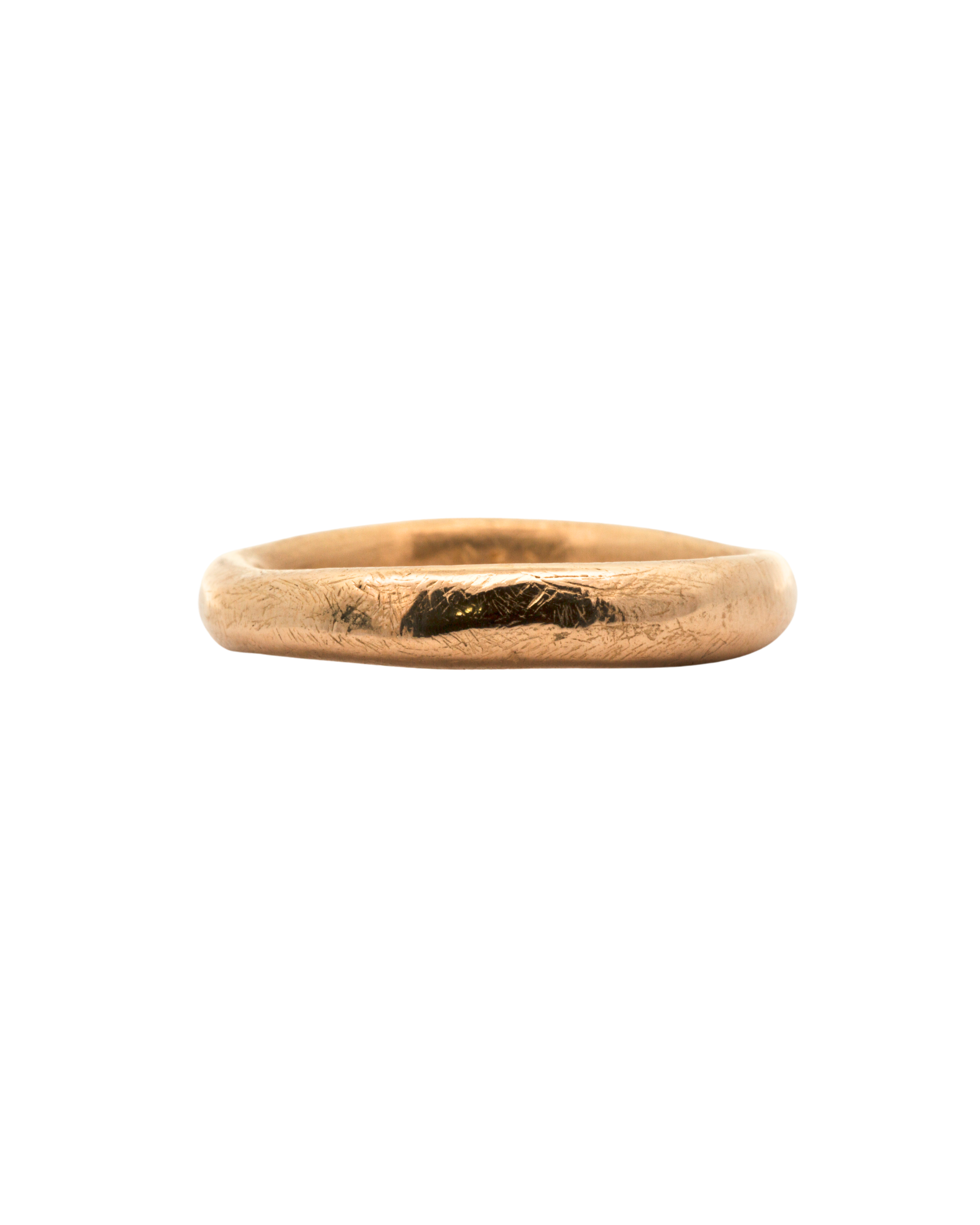 Hand-Carved MADRONE Heavy Ring Showcasing Undulating Form