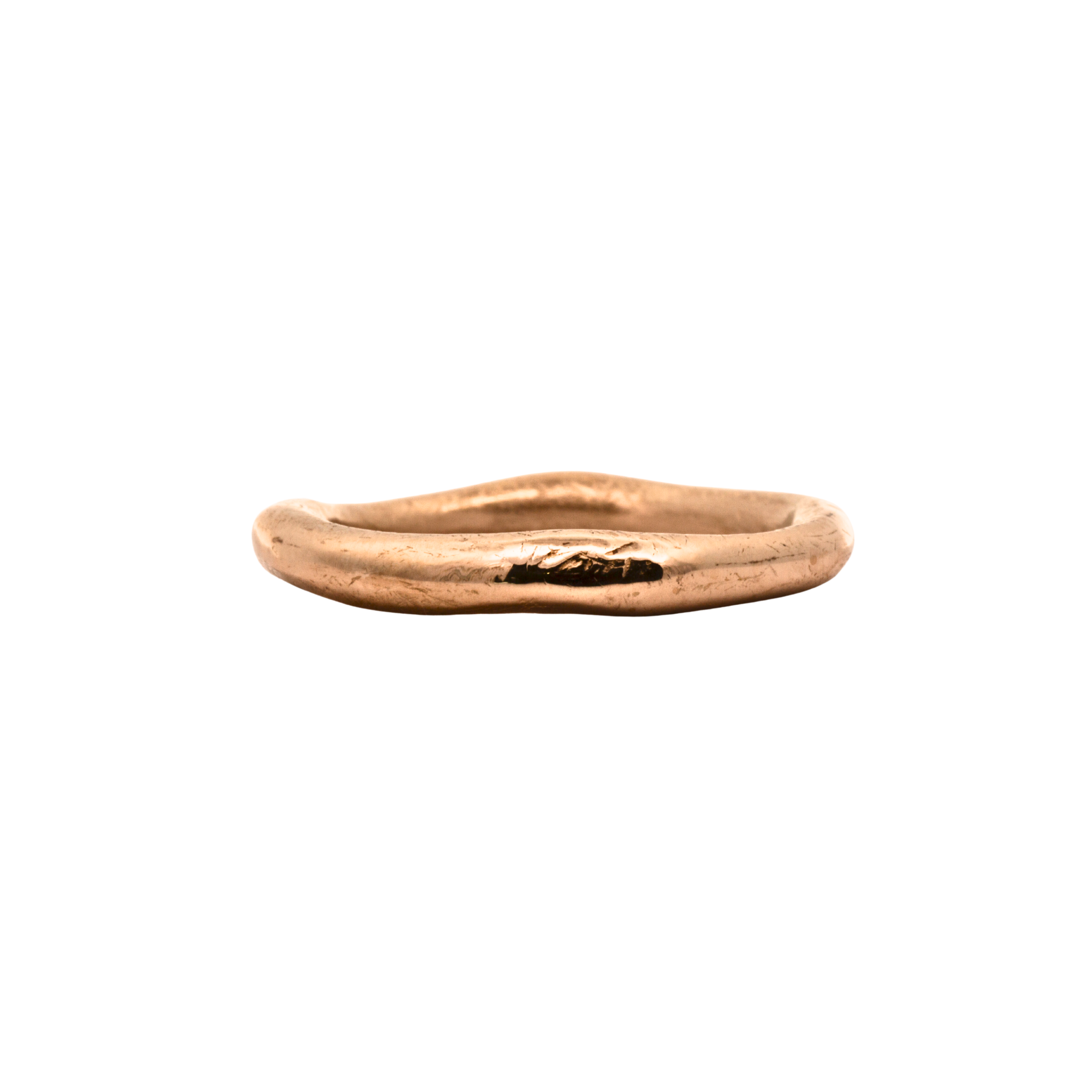Hand-Carved MADRONE Ring Showcasing Undulating Form