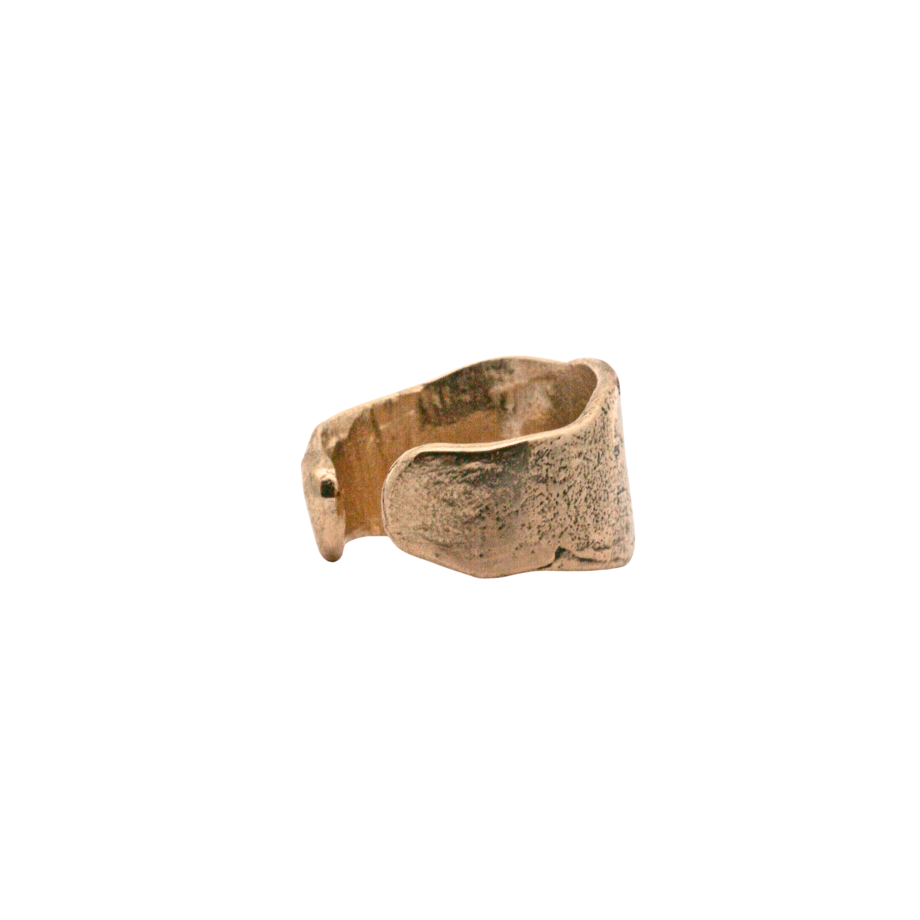 Hand-Carved SIGR Ear Cuff Showcasing Textured Finish