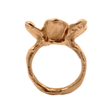 Hand-carved six-petal flower ring
