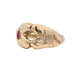 HEART Ring - 14K Gold, Ruby + Diamond Pavé
