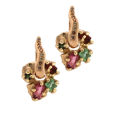 HIBI FÊTE Flower Single Hoop Charm  - 14K Gold + Ruby, Sapphire, Garnet, Tourmaline