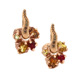 HIBI FÊTE Flower Single Hoop Charm  - 14K Gold + Sapphire, Garnet, Sphene