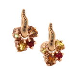 HIBI FÊTE Flower Single Hoop Charm  - 14K Gold + Sapphire, Garnet, Sphene