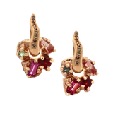 HIBI FÊTE Flower Single Hoop Charm  - 14K Gold + Sapphire, Garnet, Sunstone