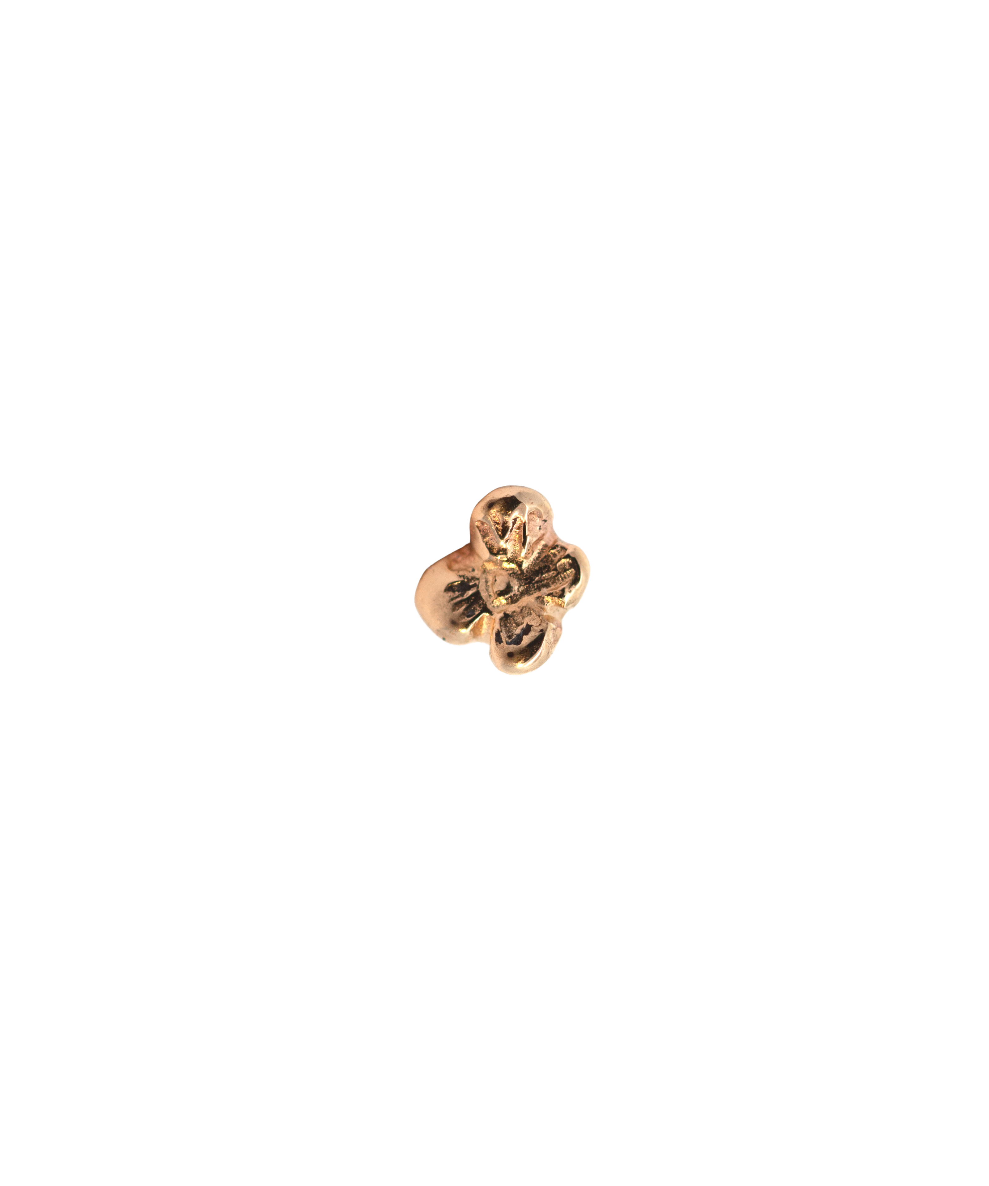 IDUN MINI Stud Earrings in Fairmined Gold with Four-Petal Flower Design