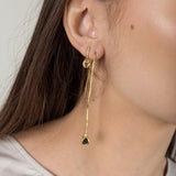 CALLA Short Drop Earrings with Herkimers in 14K Gold