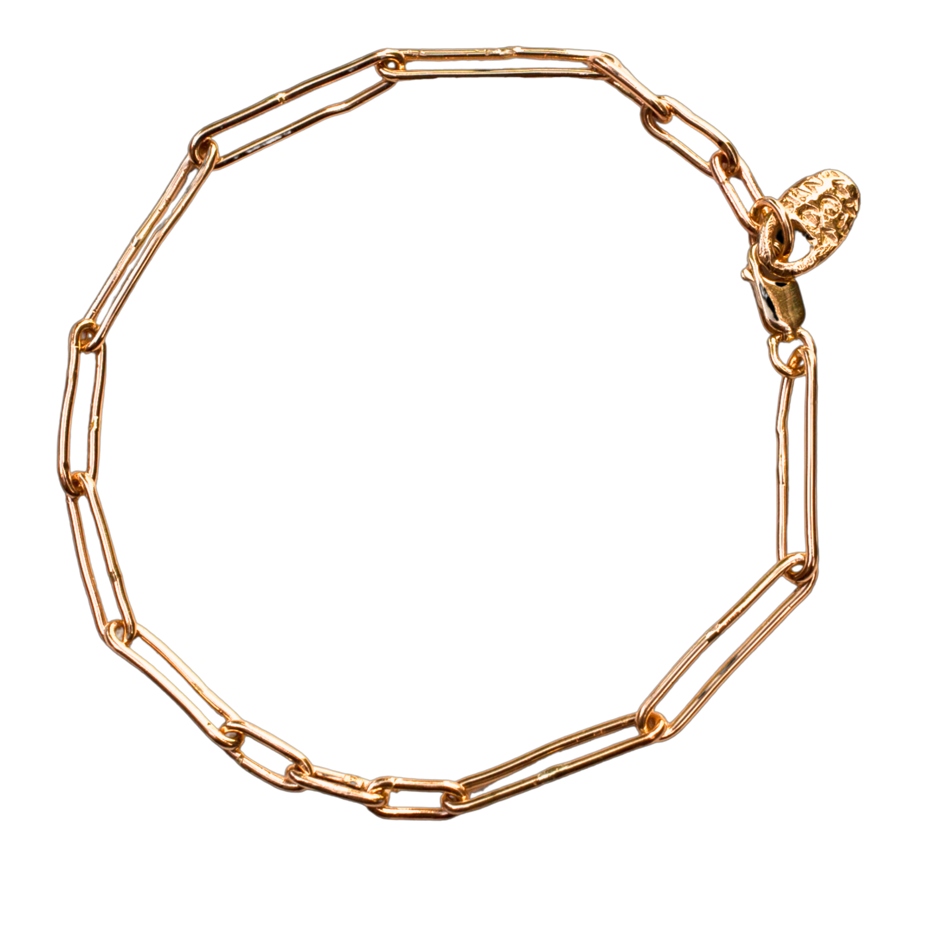 JONSI Slub Link Bracelet in Fairmined Gold with Textured Links
