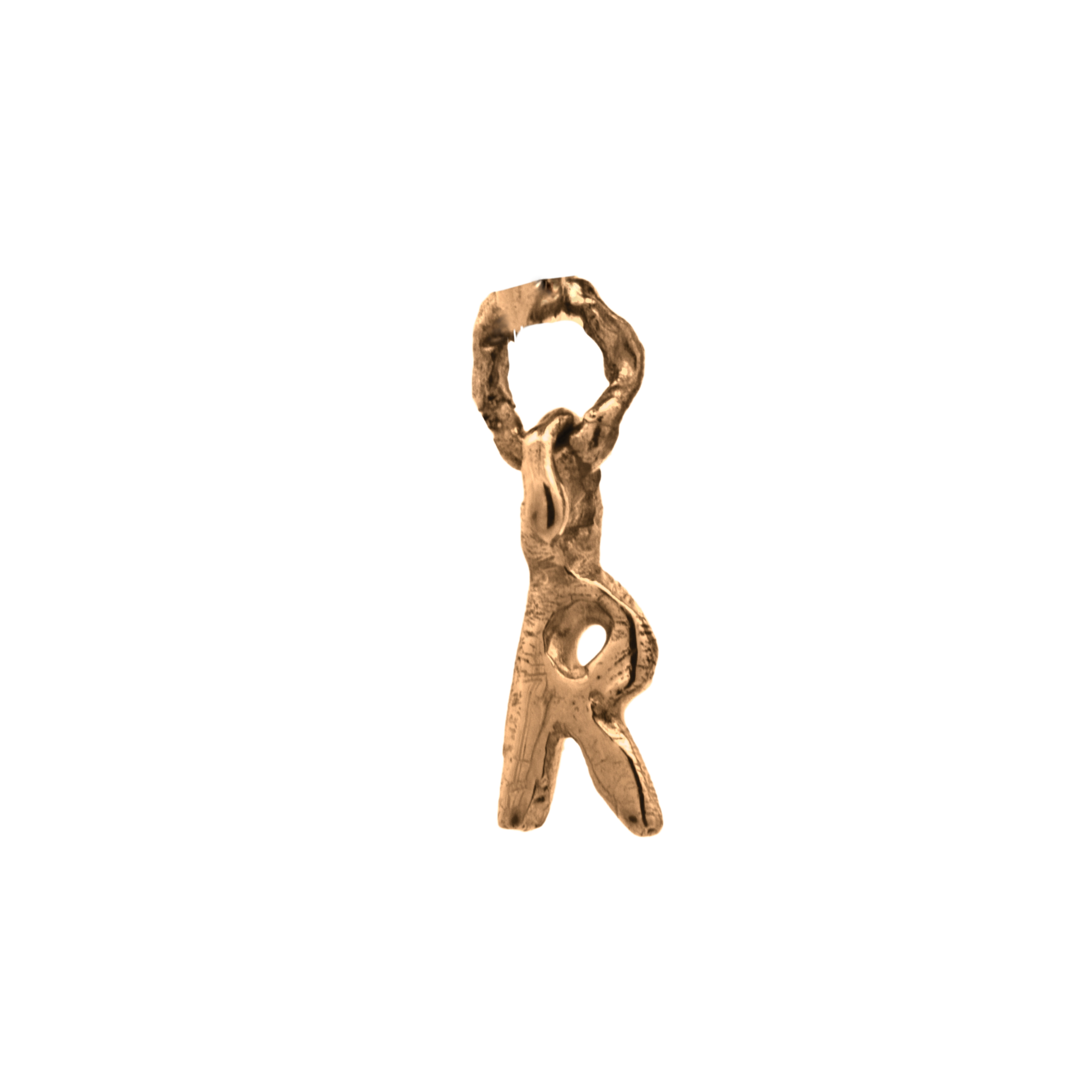LETTER Hoop Charm in 14K Yellow Fairmined Gold

