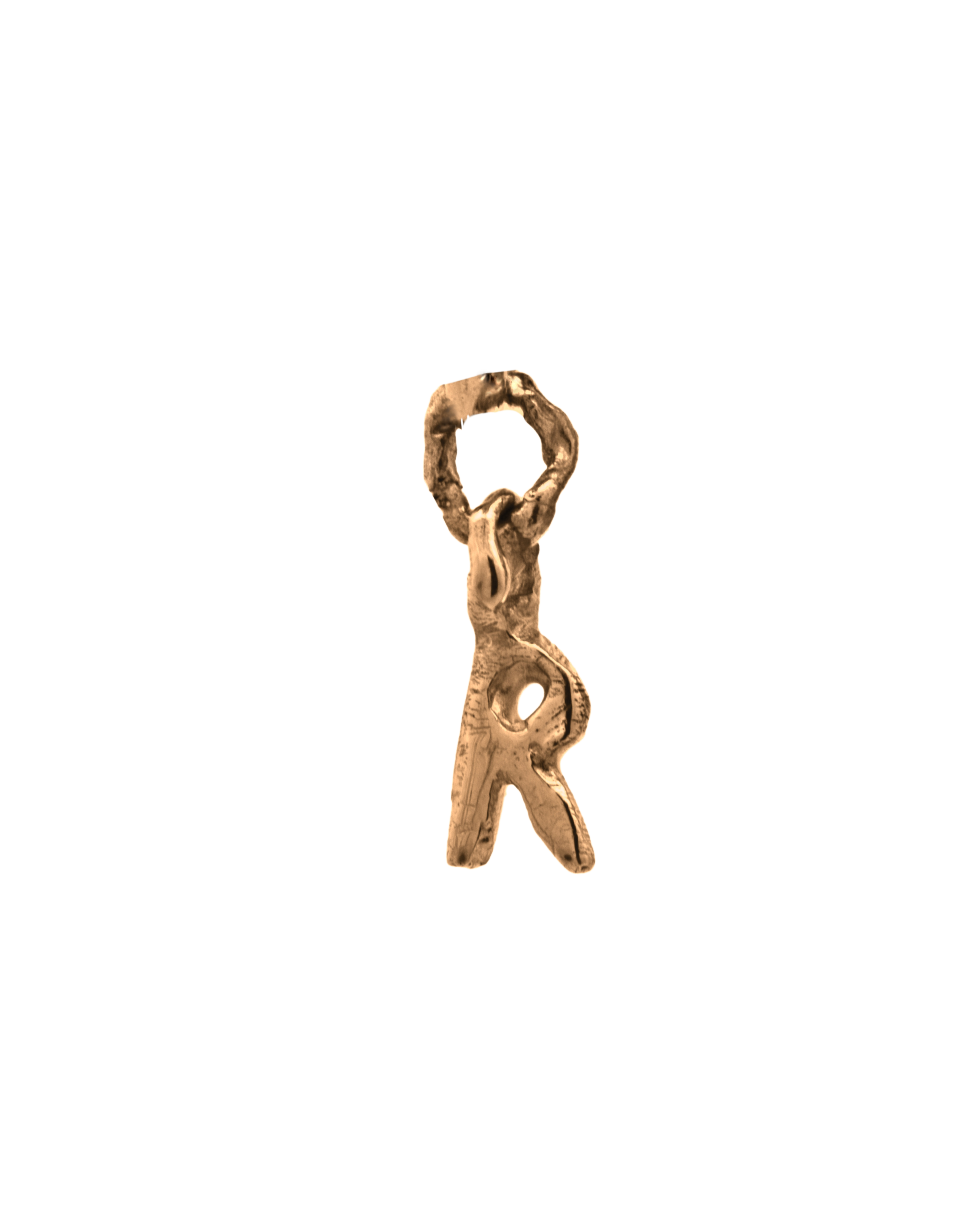 LETTER Hoop Charm in 14K Yellow Fairmined Gold

