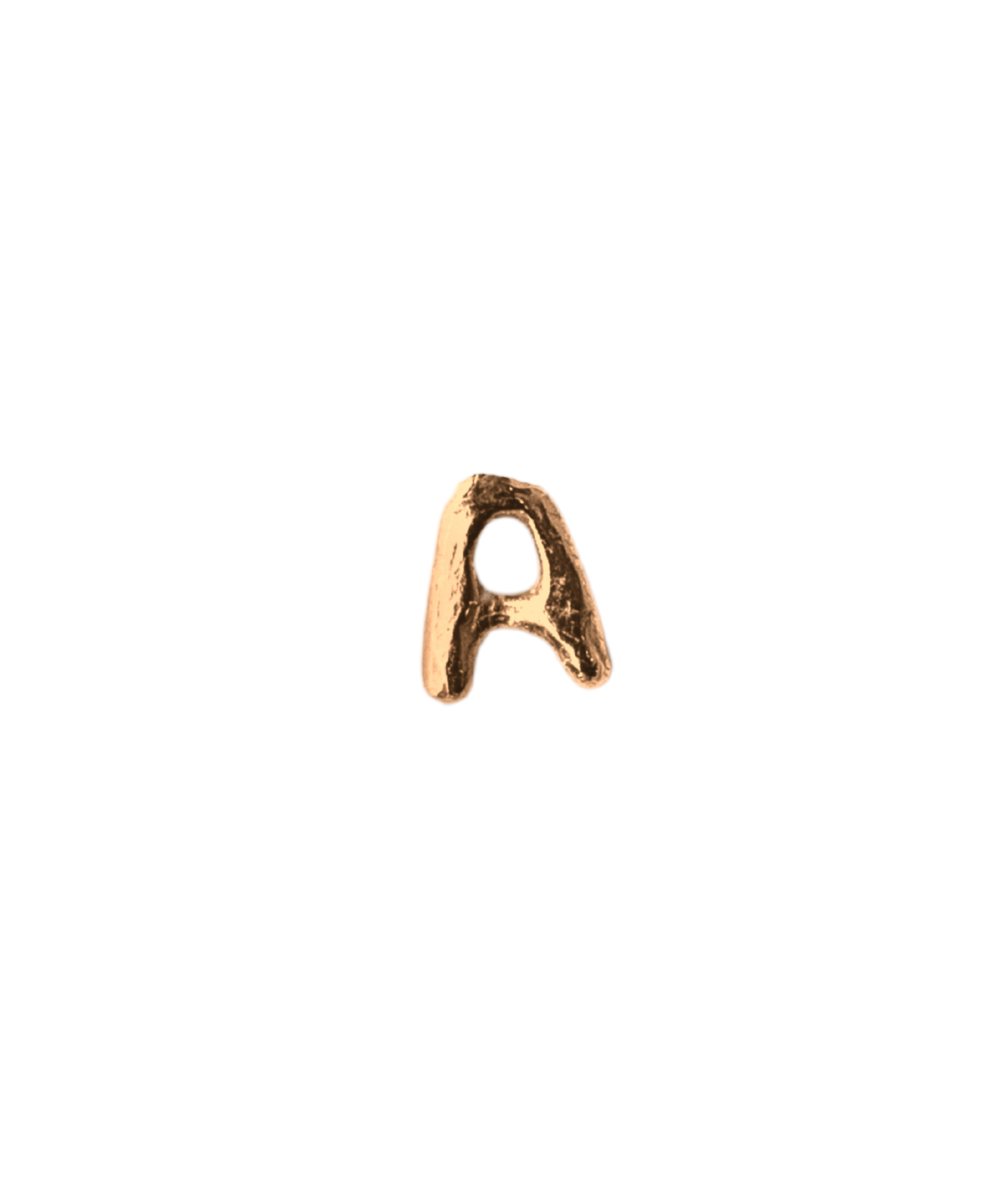 LETTER Stud Earring Single in 14K Fairmined gold, lost wax cast